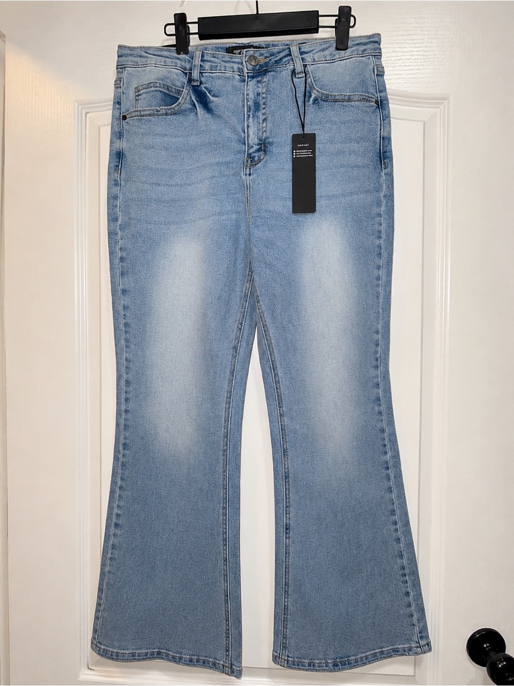 NWT Lucky & Blessed High Rise Bootcut Flare Jeans Light Wash Size 14 33.5x30